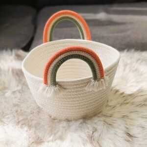 Always First Rainbow Handle Cotton Rope Basket